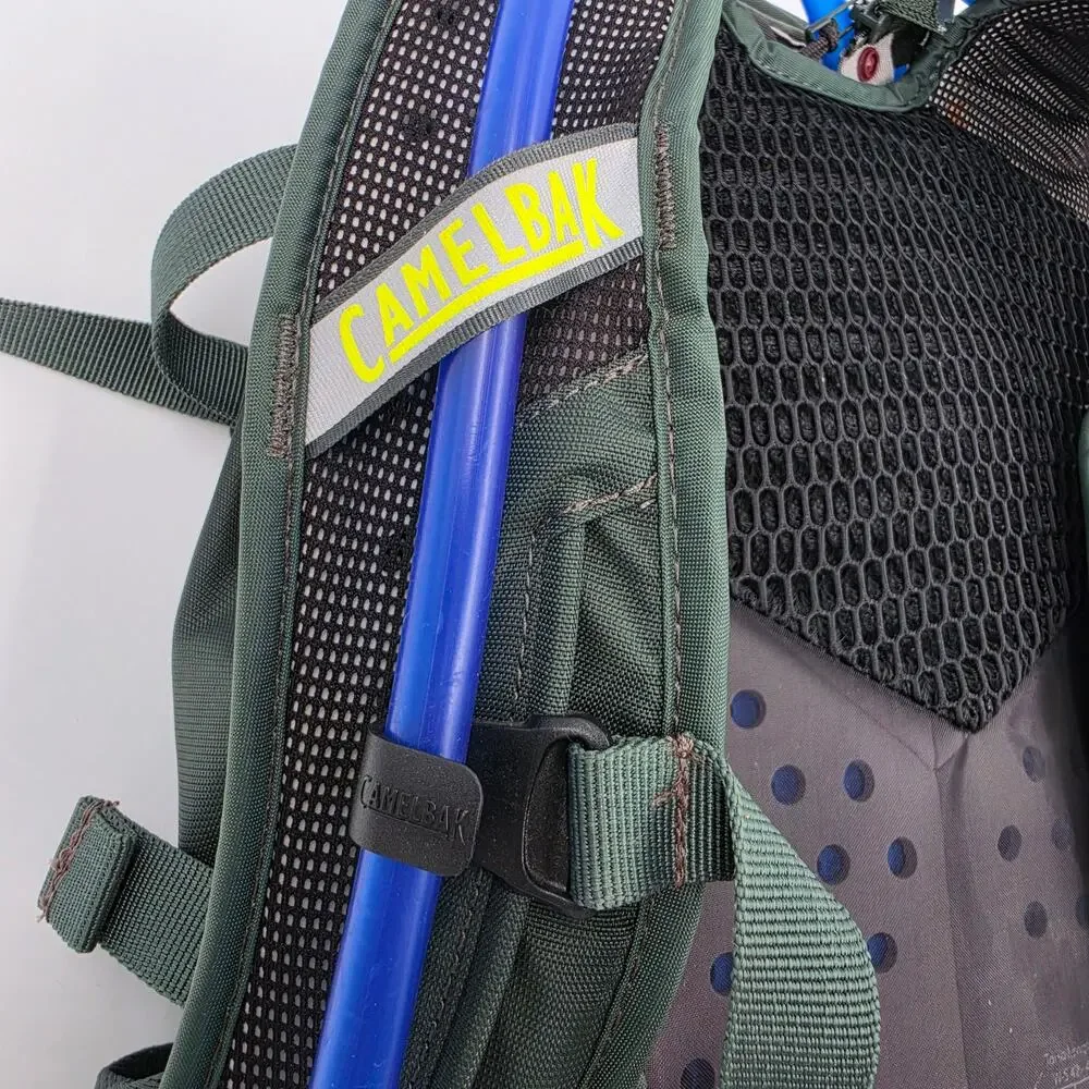 CamelBak KUDU Protector 20 MTB Hydration Backpack Spine Armor Green Blue EUC M-L